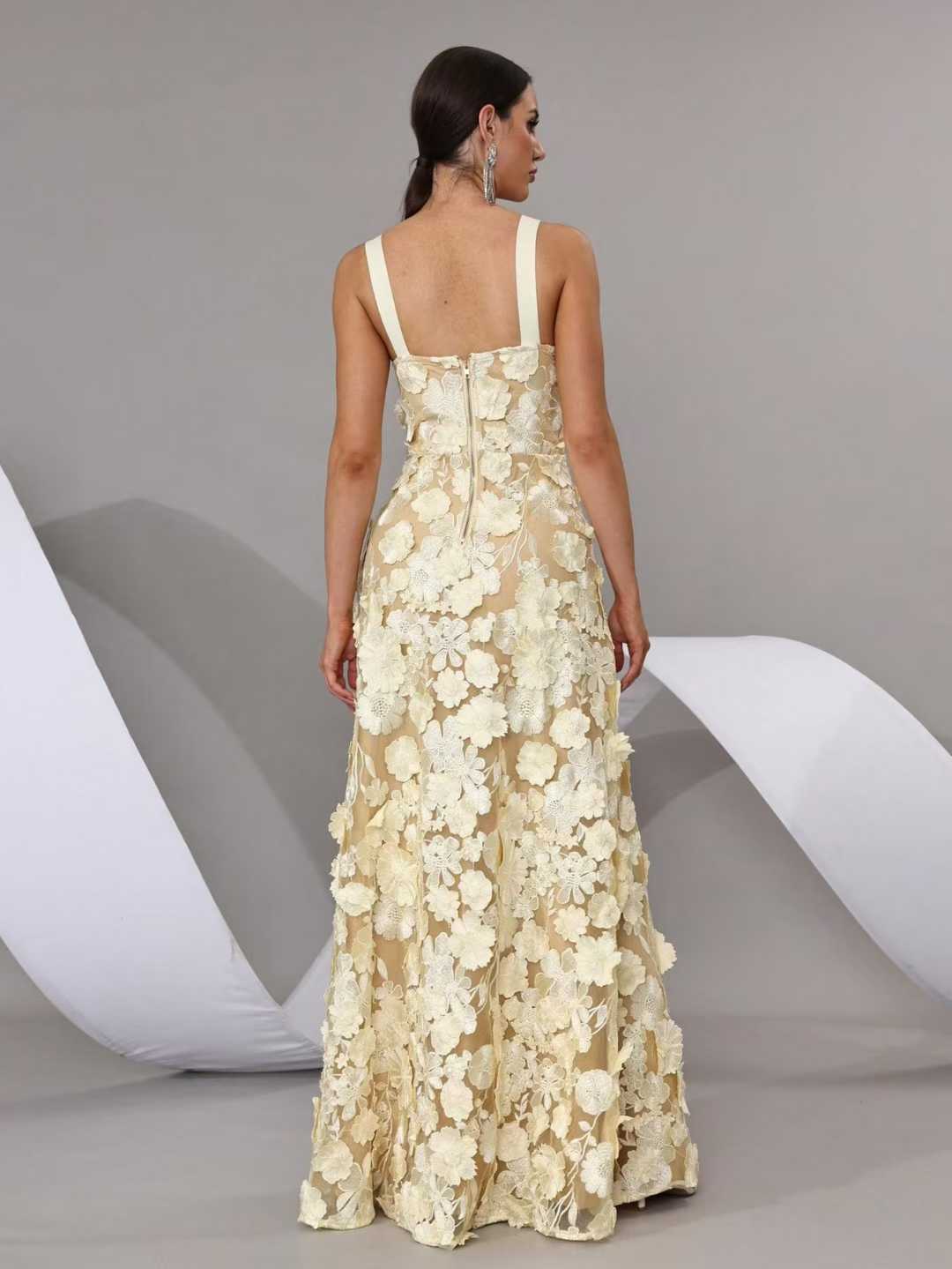 Appliqué Evening Gown