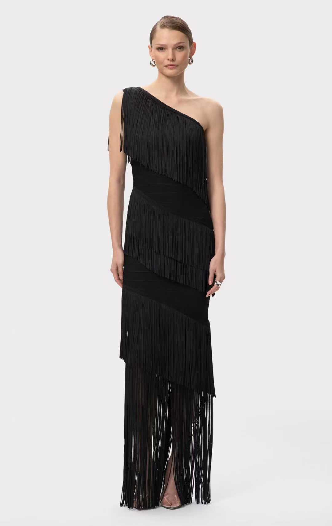 One shoulder Fringe Dress