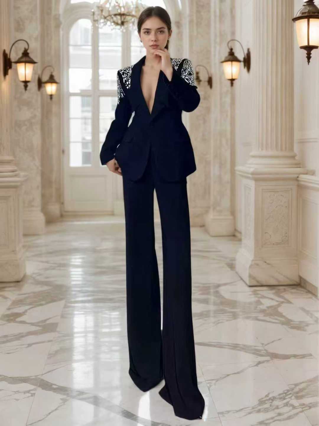 Aziza Rhinestone Blazer set