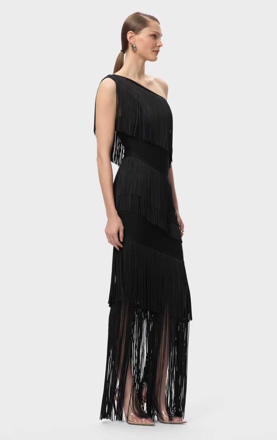 One shoulder Fringe Dress