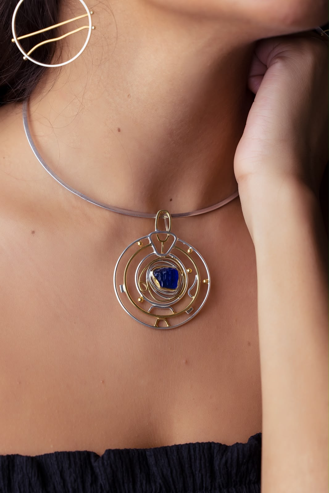 Celestial Blue Stone Pendant Necklace