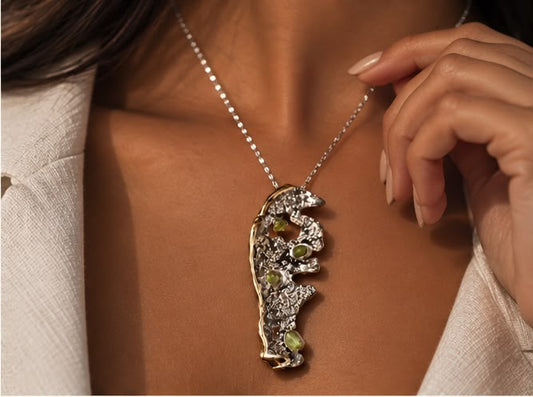 Verdant Relic Silver Pendant