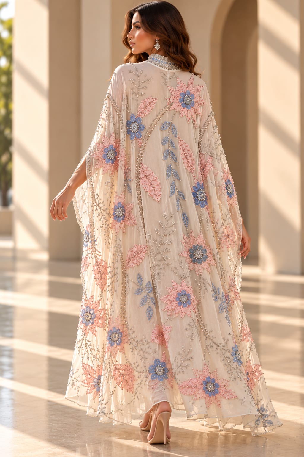 Celestial Blossom Embellished Couture Kaftan