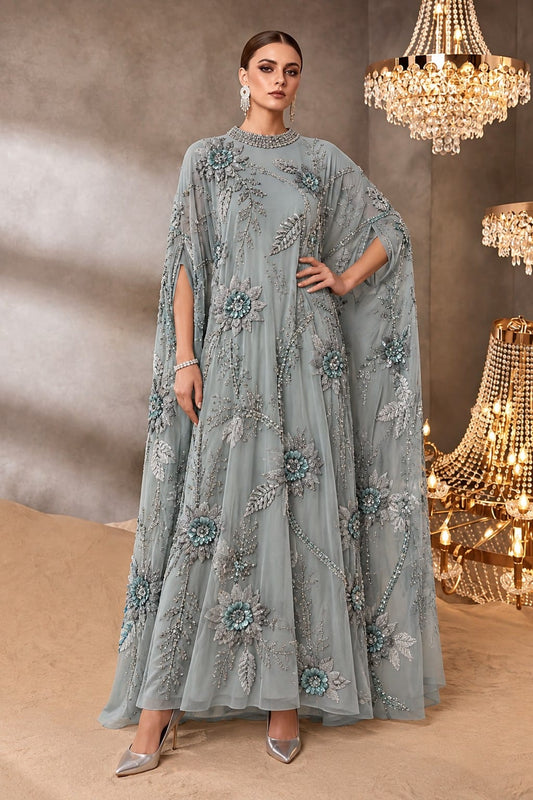 Sage Celeste Embellished Chiffon Kaftan