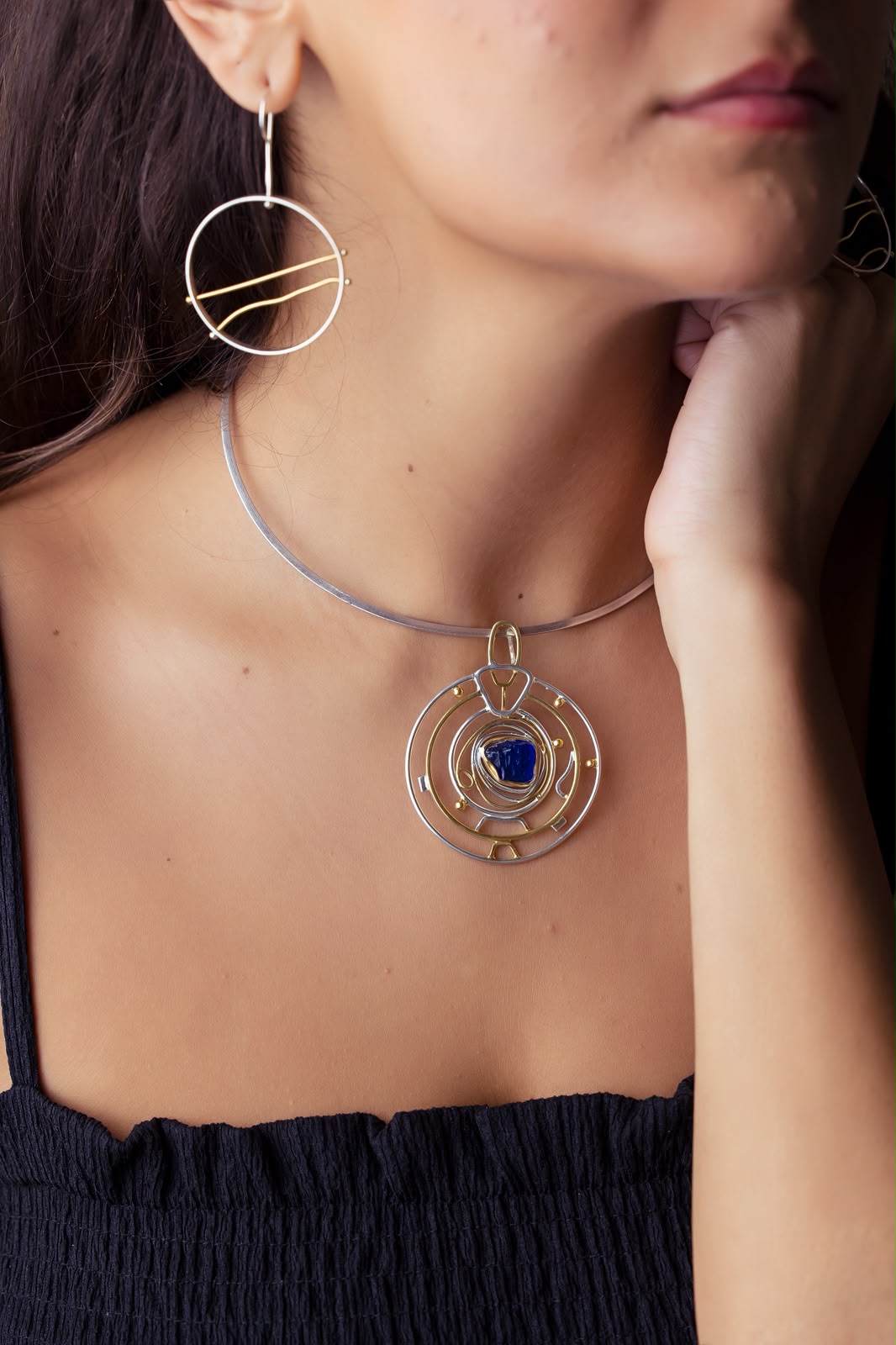 Celestial Blue Stone Pendant Necklace