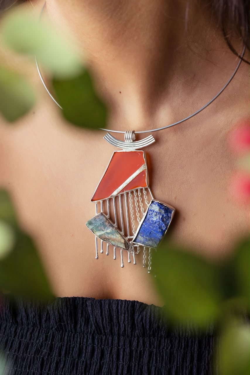 Bohemian Gemstone Cascade Pendant