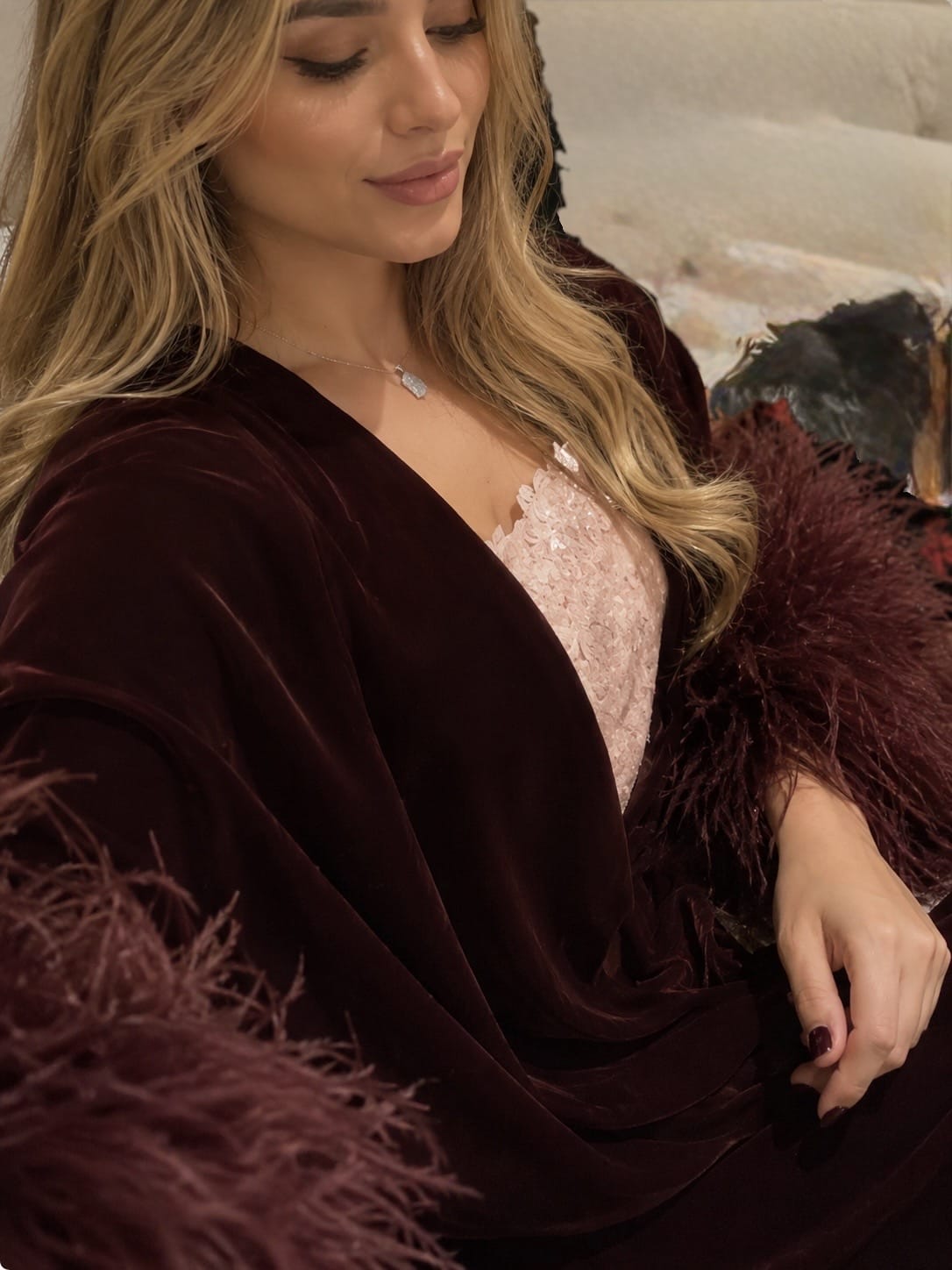 SAE Velvet Petal Abaya