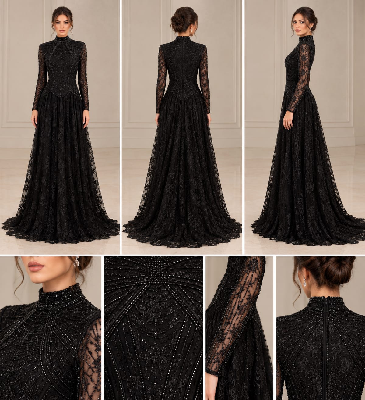 Noir Élan Gown