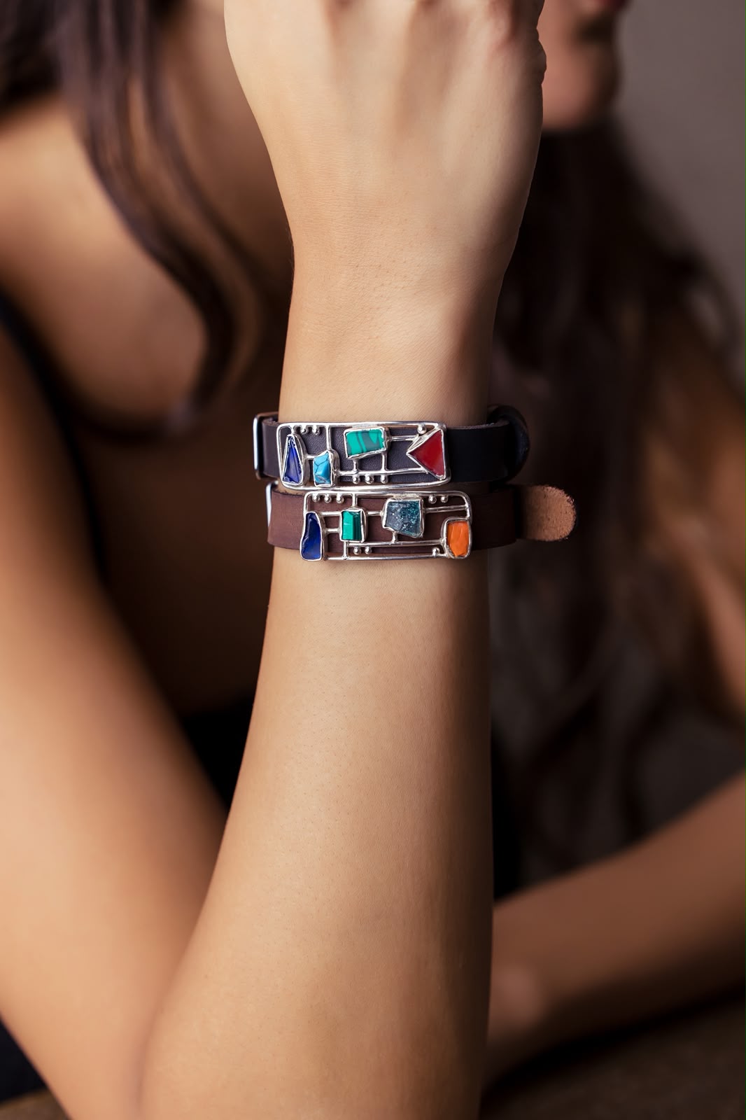 Nomad Mosaic Leather Bracelet
