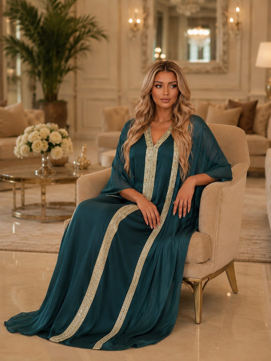 SAE Petrol Green Abaya