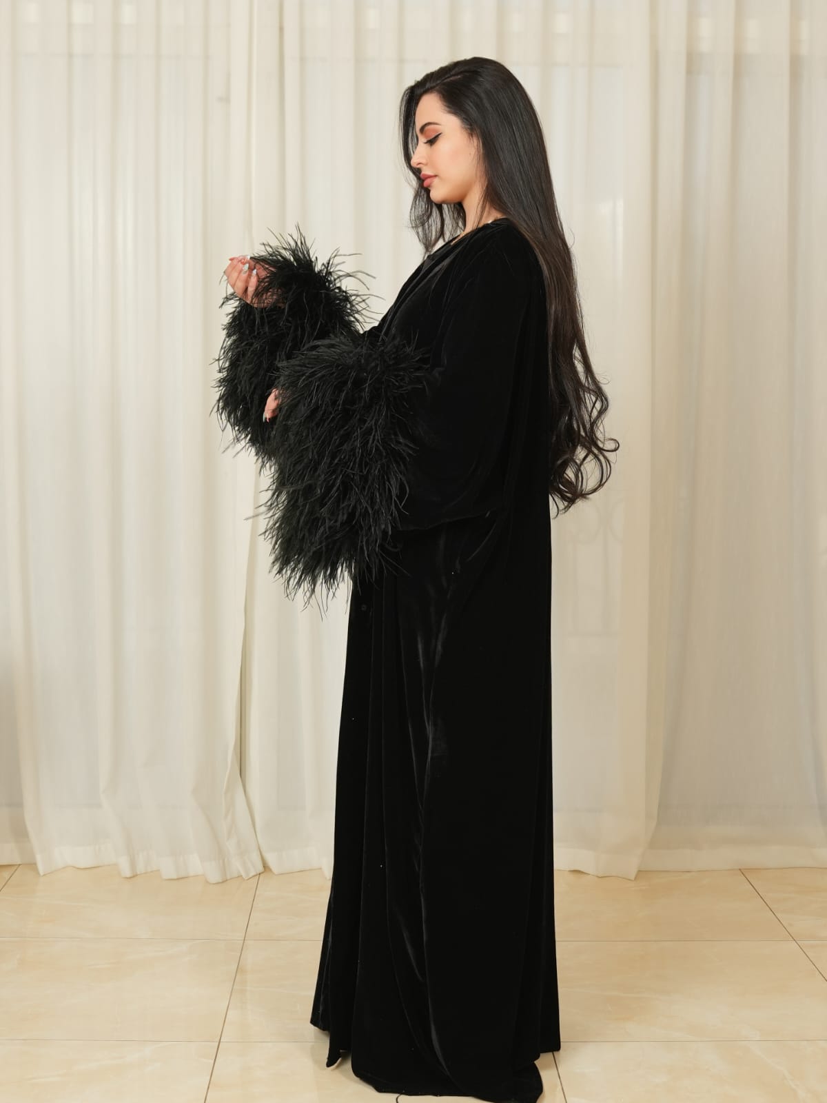SAE Black Orchid Abaya