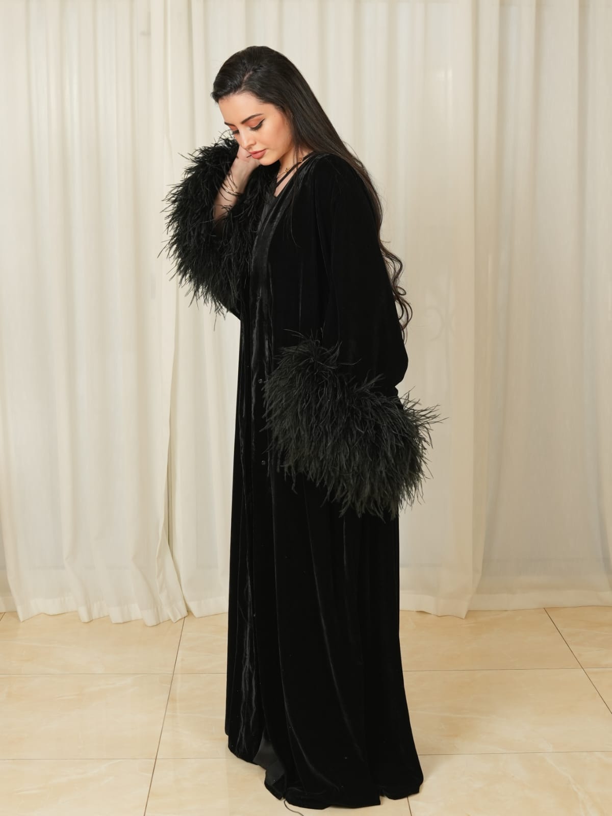 SAE Black Orchid Abaya