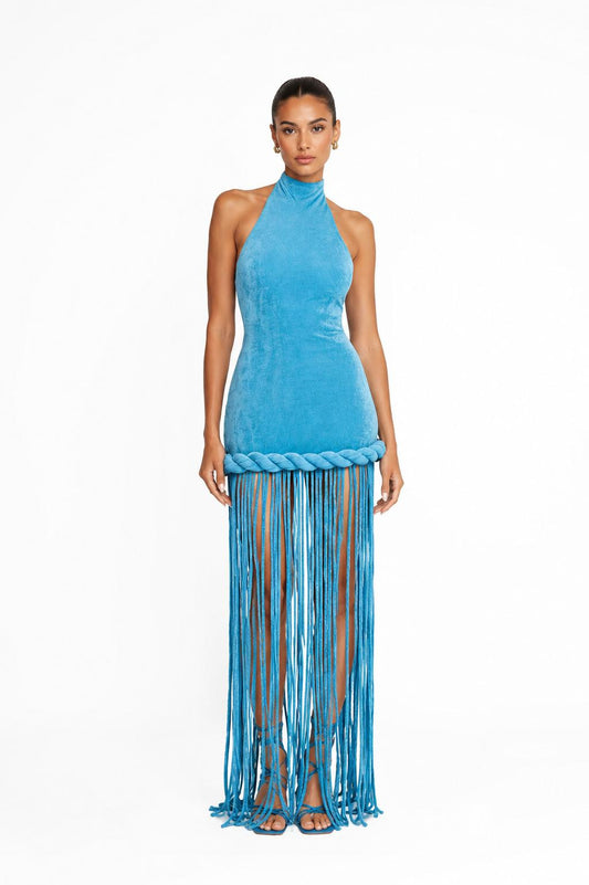 Velvet Halter Dress