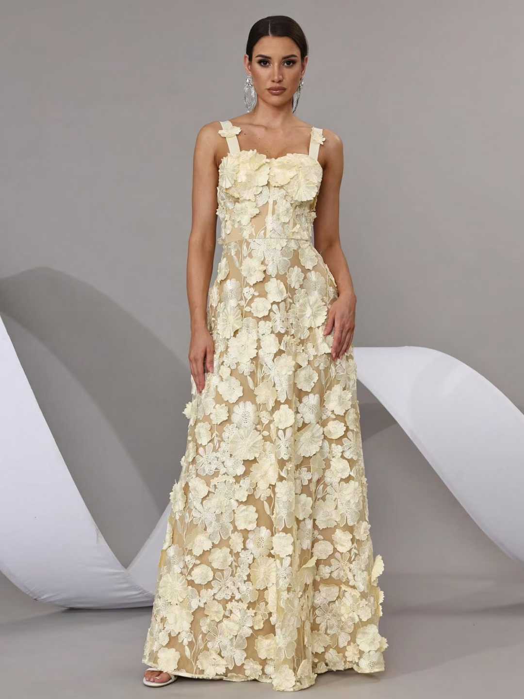 Appliqué Evening Gown