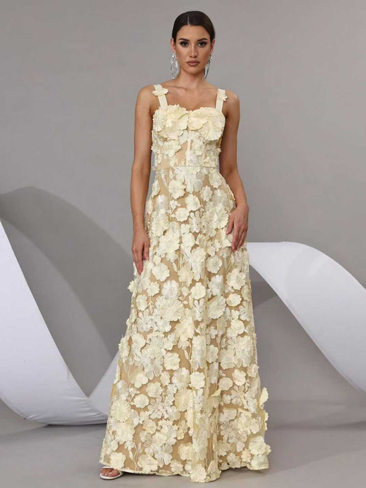 Appliqué Evening Gown