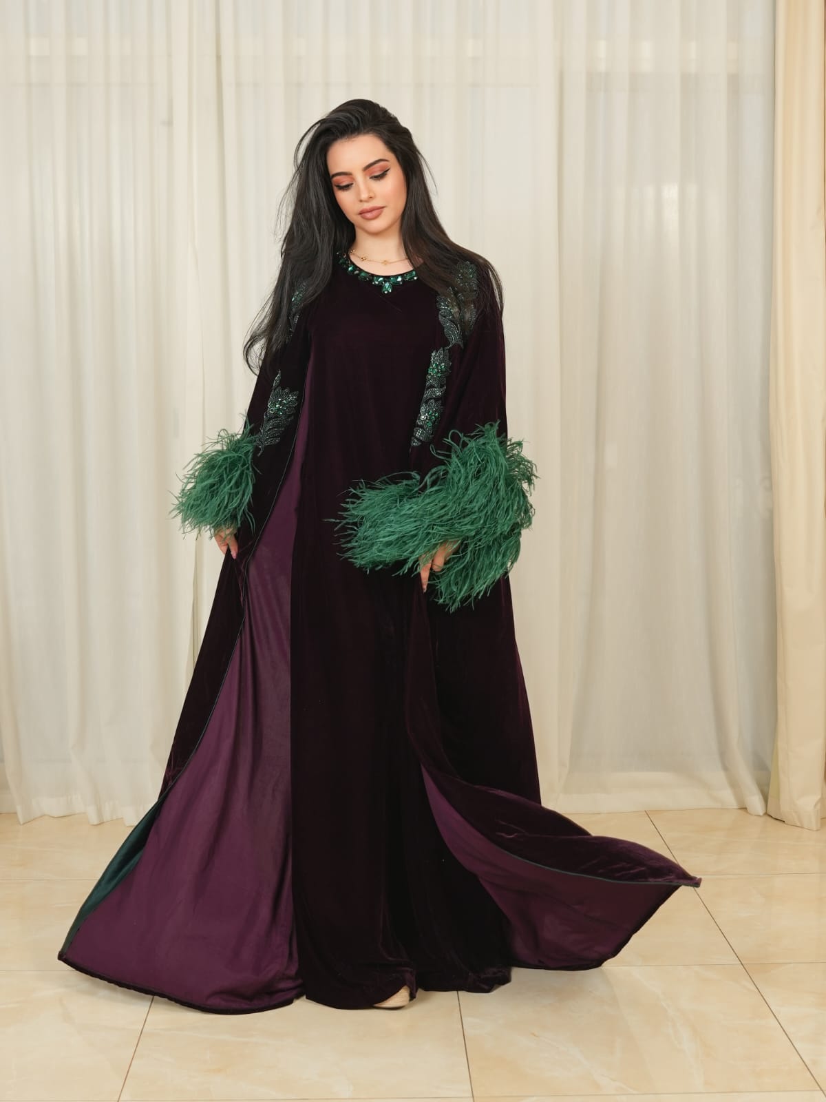 SAE Peacock Abaya