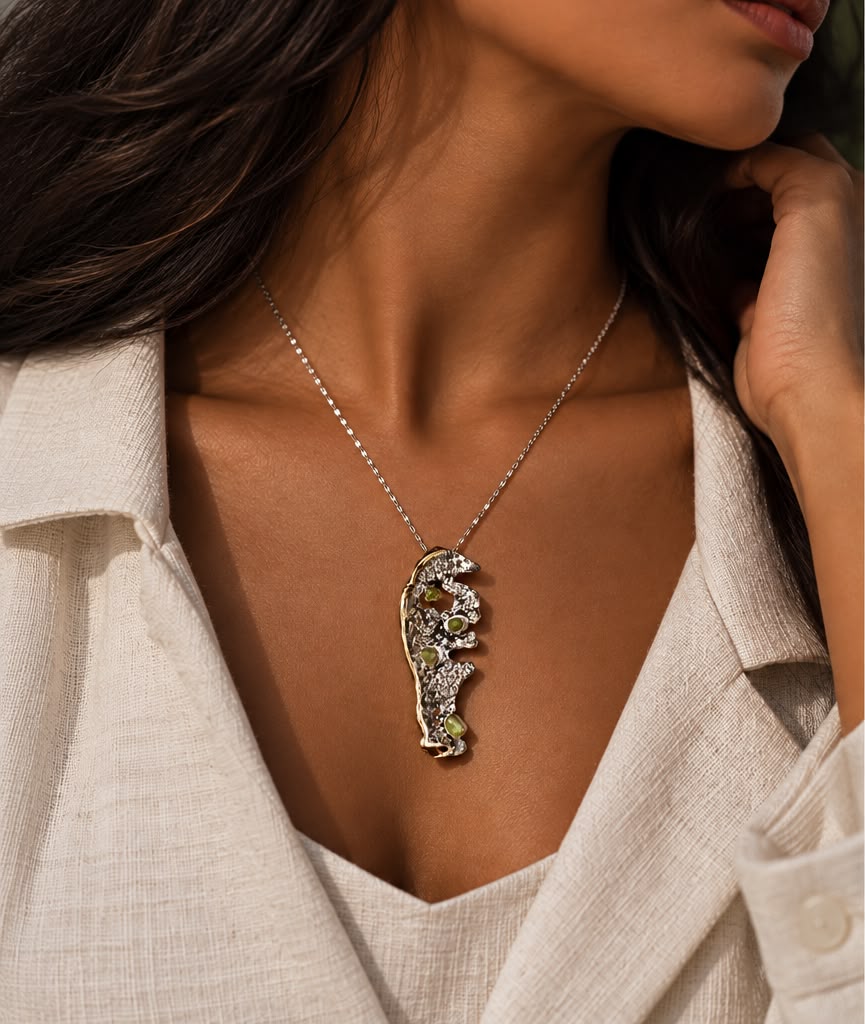 Verdant Relic Silver Pendant