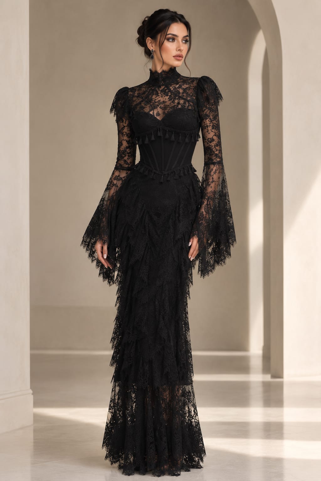 Midnight Lace Gown