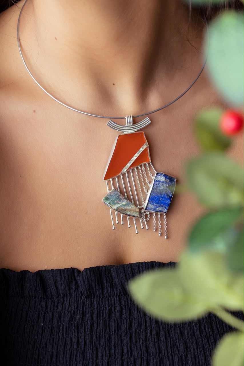 Bohemian Gemstone Cascade Pendant
