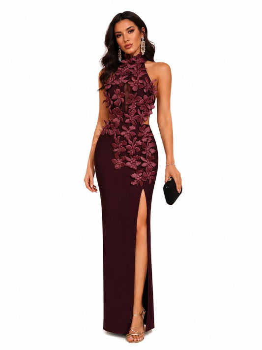 Burgundy Blossom Dress