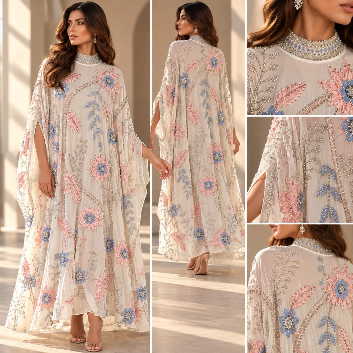 Celestial Blossom Embellished Couture Kaftan