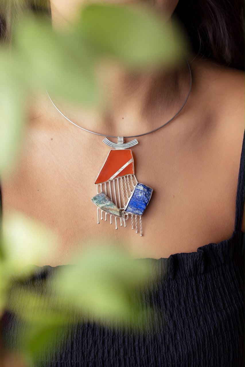 Bohemian Gemstone Cascade Pendant