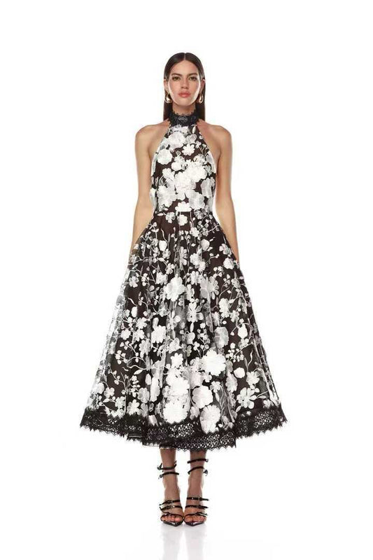 Midnight Elegance Crystal Gown