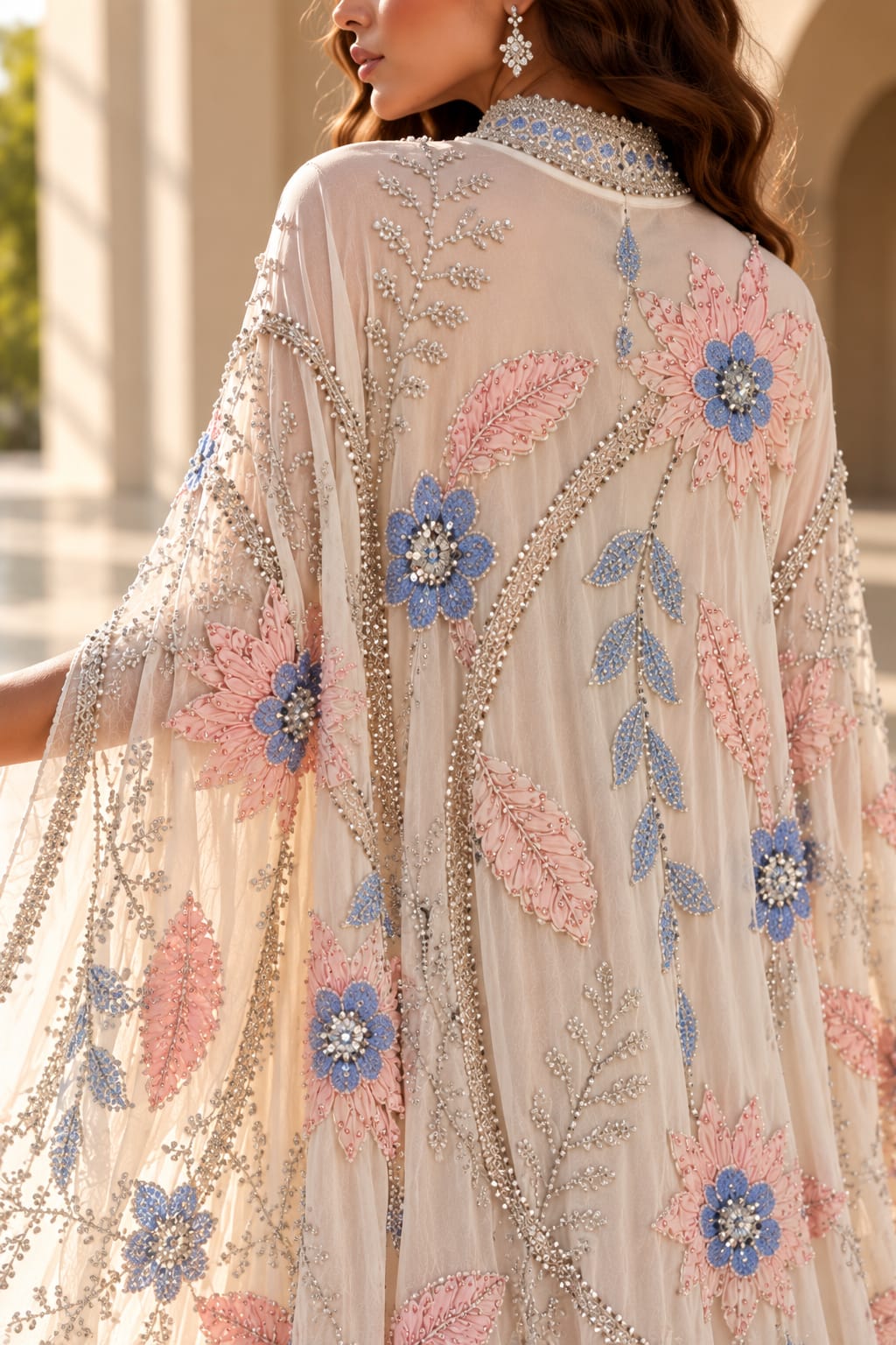 Celestial Blossom Embellished Couture Kaftan