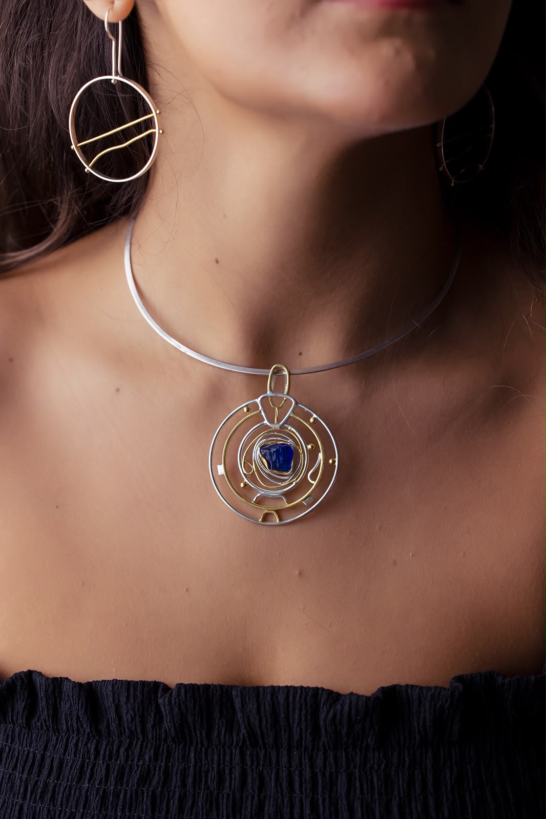 Celestial Blue Stone Pendant Necklace