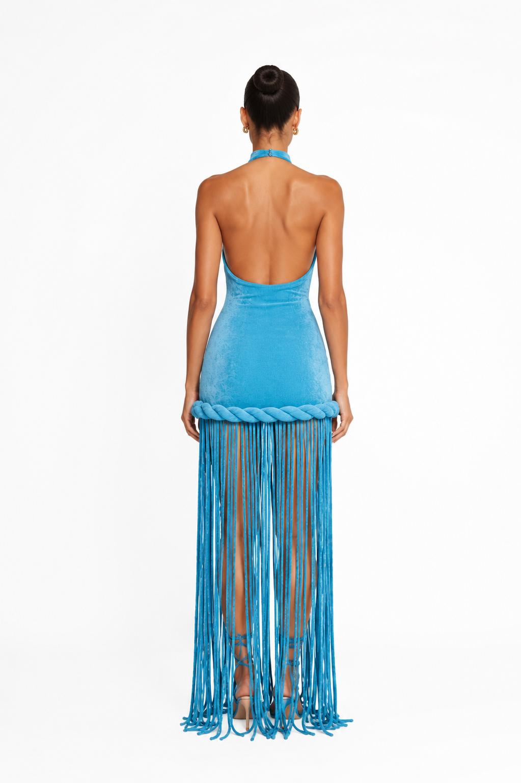 Velvet Halter Dress