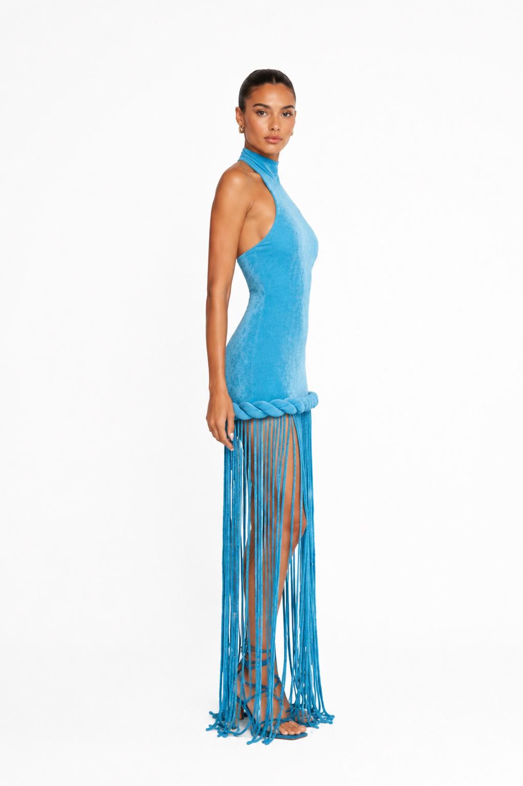 Velvet Halter Dress