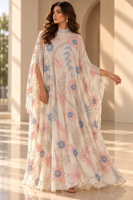 Celestial Blossom Embellished Couture Kaftan