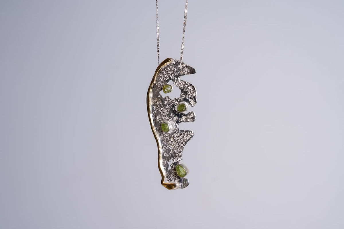 Verdant Relic Silver Pendant