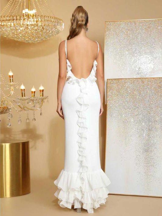 Backless white dress