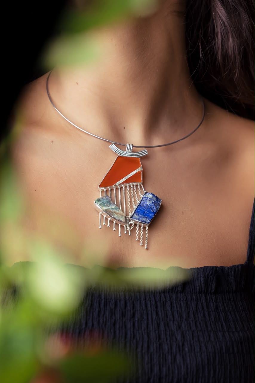 Bohemian Gemstone Cascade Pendant