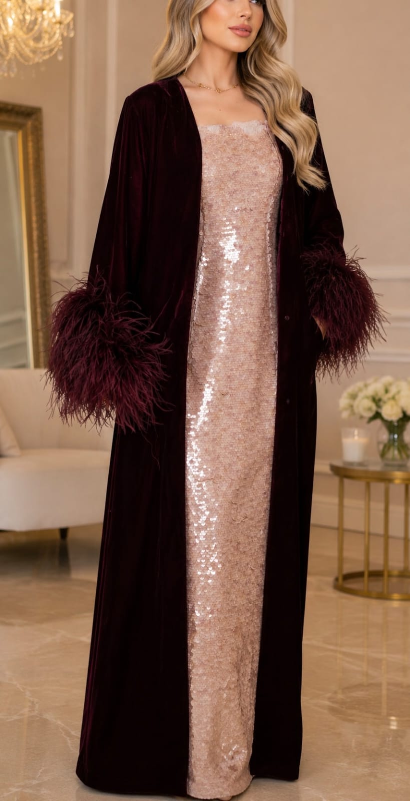 SAE Velvet Petal Abaya